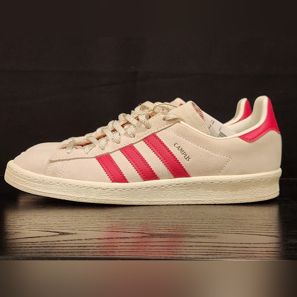 Adidas Campus 80s Men's Size 8 In Offwhite w/ Red Stripes NWT